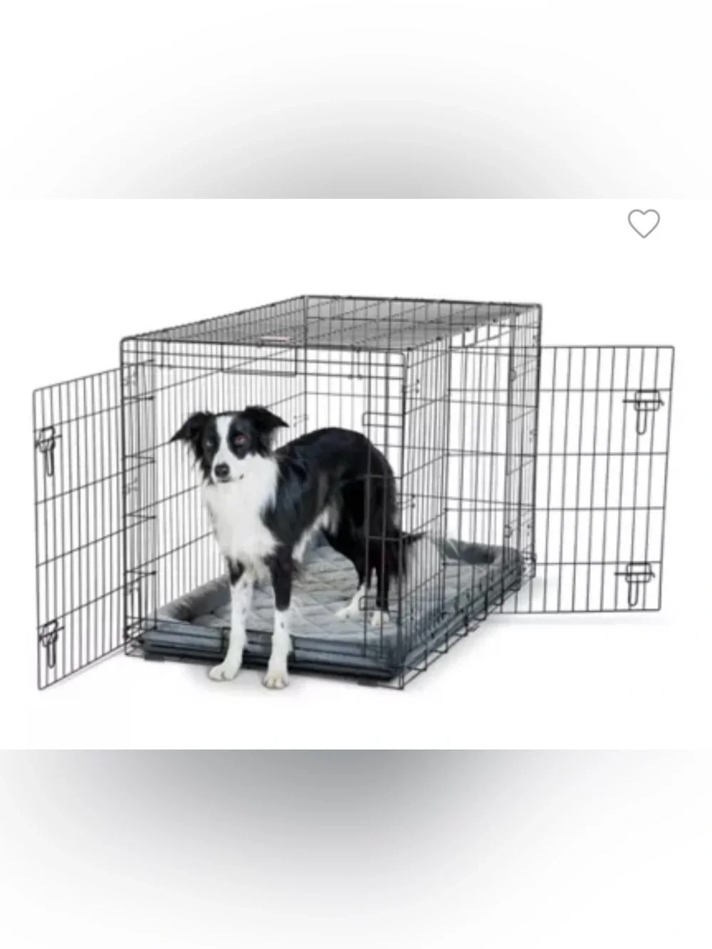 Top Paw® Double Door Folding Wire Dog Crate w/ Divider Panel - Leak Prook Tray